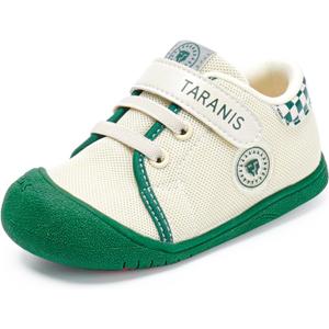 Toddler Shoes Boys Girls Infant Sneakers Non-Slip Rubber Sole Baby Crib First Walker Shoes (7.5 Toddler, A Green-white)