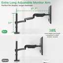 MOUNT PRO Single Long Monitor Arm, 13 to 32 inch Computer Monitor Desk Mount, Extra Long Adjustable Screen Stand, Tall Display Mount with Tilt, Swivel, Rotation, Hold up to 19.8lbs, VESA 75/100mm