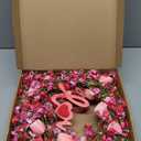 Valentines Day Wreath Decor, 22inch Artificial Pink Wreath with Tulip Berry Green Leaf Element, Valentines Wreaths for Front Door Wedding Anniversary Party Candlelight Dinner Decorations