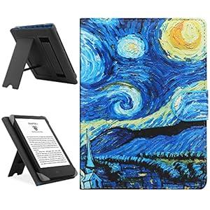 HoYiXi Universal Case Compatible with 6.8" Kindle Paperwhite/6" All-New Kindle 2022 & 2019/Kobo Clara HD/Kobo Clara 2E Leather Stand Cover for 6-6.8'' Pocketbook/Tolino E-Book Reader, Black