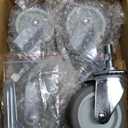 HOLKIE Caster Wheels 3 inch with No Brake Stem Casters, 1/2" -13 x 1-1/2" (Stem Diameter 1/2", Stem Length 1-1/2") Threaded Swivel Casters Set of 4 Heavy Duty Castors Grey