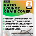 2-Pack Waterproof Outdoor Chaise Lounge Covers for Patio Furniture - Reusable & Heavy-Duty Clear Plastic Outdoor Furniture Covers Waterproof for Lounge Chairs, 84" x 32" x 32"