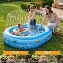 Inflatable Kids Pool with Canopy and Sprinkler 65" x 46", Kiddie Blow Up Pool with Shade Cover for Baby Swimming, Toddler Ball Pit for Backyard Water Fun Indoor Outdoor Summer Toys