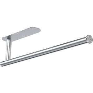 Paper Towel Holder Under Cabinet for Kitchen, Self-Adhesive or Drilling, Paper Towel Holder Wall Mount, SUS304 Stainless Steel, Silver (1 PCS)