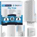 Dropsky Indoor Flying Insect Trap - Plug-in Bug Light Trap for Fruit Flies, Gnats and Houseflies - Odorless and Mess Free (2 Traps + 2 Glue Cards)