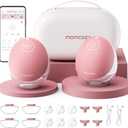 Momcozy Wearable Breast Pump, Hands Free Upgraded Mobile Flow | M9, App Discreet Control with Personalized Multi-Modes & 15 Levels, Wearable Breast Pump 24mm, 2 Pack Cozy Red