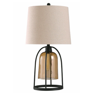 StyleCraft Malvern Industrial Table Lamp - Amber / Black