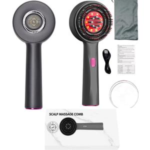 New 2025 3-in-1 Upgraded Rechargeable Hair Oil Applicator Brush & Scalp Massager | Gentle Detangling, Soothing Relaxation for All Hair Types, 