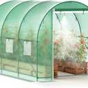 Greenhouse, 10x7x7 Upgraded Walk-in Greenhouse with Spraying System, Heavy Duty Tunnel Green House with 6 Ventilated Mesh Windows & Zippered Roll-up Door, Large Plant Garden Hot House Outdoor