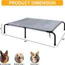 Outdoor Dog Elevated Bed for Large Dogs with Plush Mat, Durable Washable Raised Dog Beds, Indestructible Cooling Dogs Beds, Chew Proof Pet Cot Hammock for Large Breathable Outside (XL)