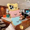 Cute Candy Bear Case for iPhone 15 Pro 6.1 inch, Soft Silicone Case for Women, Girls & Teens