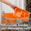 2 x Bento Box with Hot & Ice Packs  5 Leakproof Containers, Insulated Lunch Box for Women, Men, Kids & Toddlers  Heated Thermal Food Warmer  Reusable Snack Boxes for Daycare, School & Meal Prep Thermos (Bright Orange)