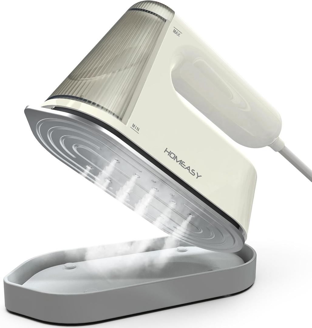 Travel Steamer for Clothes Portable, HOMEASY Mini Steam Iron, 2 in 1 Garment Clothes Steamer Handheld with Detachable Water Tank for Home & Travel, Fast Heat up, 1200W