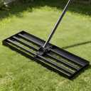Lawn Leveling Rake 30x10 Inch - Adjustable 47-77 Inch Handle, 180 Rotating Head, Heavy-Duty Rust-Resistant Steel for Lawns, Golf Courses, Driveways