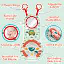 Baby Car Seat Toys for Infants with Mirror, Steering Wheel, Music Lights, Driving Sounds - 6-12 Months