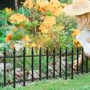10-Pack No-Dig Decorative Metal Garden Fence Border, 18”H x 18.4 ft