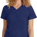 Healing Hands Purple Label Jane Scrub Top for Women Y-Neck Design | 2 Patch Pockets, Slim Fit Side Vents, Fitted Shirttail Silhouette, Breathable Comfort, Easy Care Fabric, Made for Every Shift