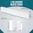 Houseables Baseboard Heater Covers, Baseboard Covers, For Radiator Heat, Base Board Heaters, Electric Heated Board, Hydronic Radiators, Left and Right End Caps, Home, Vent, Metal, White, Slip On, 4 FT