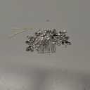 YERTTER Wedding Bridal Crystal Hair Side Comb Wedding Crystal Opal Hair Pieces Brides Head Pieces for Bride Bridesmaid Flower Girl Prom Birthday Party (Silver)