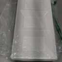 Ziliny 30pcs White 3 Section Serving Tray Bulk Serving Dish Compartment Appetizer Tray Plastic Dessert Platter Divided Disposable Plate for a Tini Bit Older Party