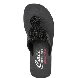 Skechers Women Wedge Sandal Padma - Flower Glitz Sandal: BBK, Size 7