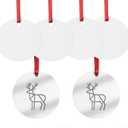Sublimation Ornament Blanks 4 Inch 10 PCS Christmas Aluminium Round Decoration