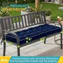 Outdoor Bench Cushion, Tufted Patio Seat Pad for Garden Bench, Porch Swing, Indoor/Outoor Furniture (Blue, 42X16X4)