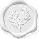 UNIQOOO Wax Seal Stickers - Eucalyptus Wedding Invitation Envelope Seal Stickers, 50 Pcs Self- Adhesive Snow White Stickers, Perfect for Invitation, Christmas, Gift Wrapping