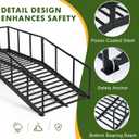 OLBRUS 8FT Metal Garden Bridge with 4 Ground Stakes, Black