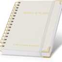 ZICOTO Aesthetic Daily Planner And Notebook With Hourly Schedule - Beautiful Spiral To do List Notepad For Work/Home to Organize Tasks And Appointments - Stylish School/Office Supplies Book For Women (Beige)