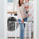 Regalo Safety 29-38.5" Baby Gate for Doorways & Bottom of Stairs, Pressure Mounted Baby Gate with Door for Babies, Toddlers & Pets, Tested & Safe for 30 Years, American Designed, American Owned, White