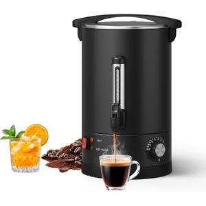 GarveeTech Commercial Electric Coffee Urn Hot Beverage Dispenser - Double Wall Stainless Steel, Large Capacity for Catering, Buffet, Parties, Events - Fast Heating - 12L/3.2 Gallon