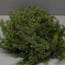 6.5FT Real Touch Christmas Garland with Lights & Timer, Realistic Lighted Green Cedar Garland Battery Operated, Lush Pine Needle Cypress Garland for Mantle, Table, Fireplace, Stairs Railing, Door