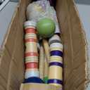 Juegoal Six Player Croquet Set with Wooden Mallets Colored Balls for Lawn, Backyard and Park, 28 Inch