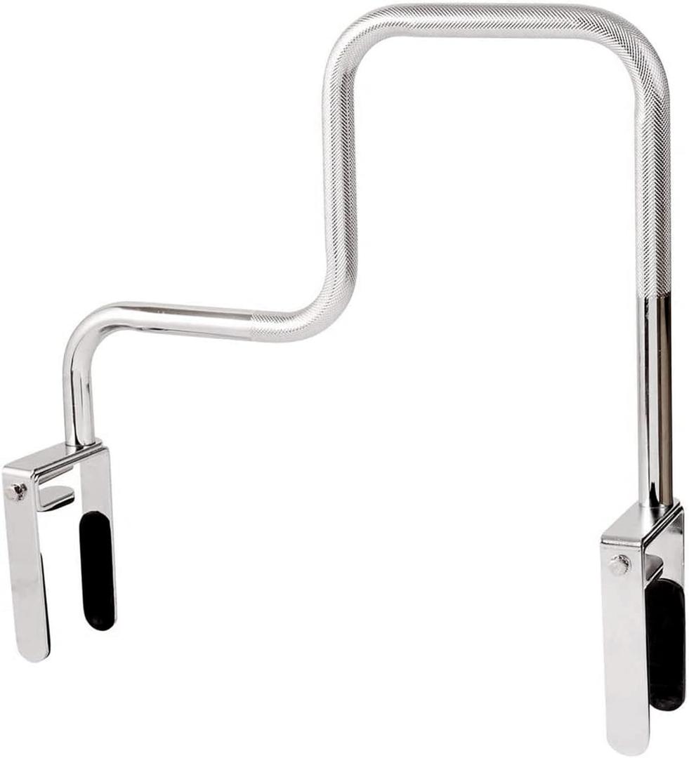 DMI Chrome Plated Grab Bars For Bathtubs And Showers For Seniors For Bathtubs And Showers, Adjustable Bathtub Rail Safety Grab Bars, Rust-resistant, 250 Lb Capacity, Textured Non-Slip Handle, 3.3-5.8"