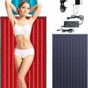 Red Light Therapy Mat with a Cozy Headrest for Enhanced Comfort: Comprised 400 Dual Wavelength (660nm & 850nm) LED Beads for Home Red Light & Infrared Therapy, 38.0''*23.6'' (Black)
