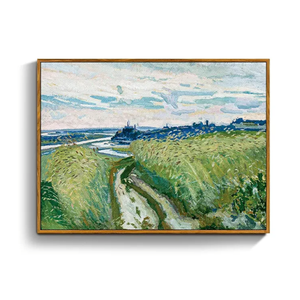 crmotu Vintage Framed Wall Art, Rural Landscape Oil Paintings, Nature Scenery Canvas Prints, Abstract Wilderness Path Wall Decor for Bedroom Bathroom Kitchen Rustic Home Aesthetic Pictures 16x24in