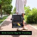 Bird Carrier Bag with Perch, Bird Travel Carrier Backpack with Stainless Steel Plate and Mesh, Portable Transparent Parakeet Travel Cage with Feeder Cups for Small Birds Parakeet Parrot
