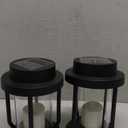 Solar Lantern Outdoor Indoor Use  Hanging Solar Lights with Realistic Flickering Flameless Candle, Weatherproof for Garden Decor, Patios, Trees, and Lawns (Black, 2 Pack)