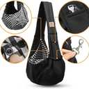 Tomkas Small Dog Sling Carrier - Classic Pocket & Classic Strap - Wrap Carrier - for 3-10 lbs Pets(Black)