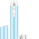 Eyebrow & Facial Hair Trimmer, Precision Detailer with Rinseable Blade, Battery Operated, Double-Sided Razor for Fine Hair, Chin & Peach Fuzz, Compact Pen Size, Safe & Gentle Touch-ups (Cadet Blue)