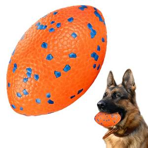 FUSOTO 5.5 Inches Balls for Dogs, Durable Dog Football Toys for Aggressive Chewers, Large Rugby Balls, Floating Dog Toys for Water Fetch for Medium and Large Breed, Orange
