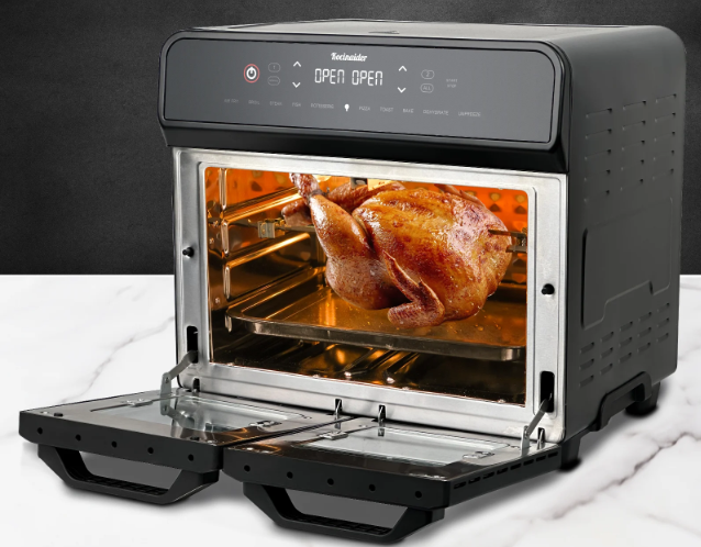 Kocinaider 24QT 1800W Stainless Steel Dual Zone Air Fryer Oven with Rotisserie