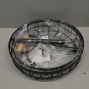 SAYZH 2-Tier Fruit Basket Bowl Vegetable Storage with 2 Banana Tree Hanger and Wood Lift Handle, Kitchen Countertop Metal Wire Basket for Bread Onions Potatoes (Black, 2 Tier)