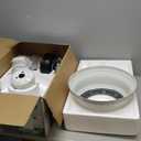 Hunter 48 inch Outdoor or Indoor Ceiling Fan No Light - Low Profile Mount, White Ceiling Fan without Light, For Patio, Porch, Garage, or Living Room, 5 Blades, Pull Chain - Sea Wind 53119, White