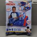 Mickey Mouse Kids Sofa Bed, Children's 2-in-1 Flip Open Inflatable Comfy Couch to Lounger, Toddler Nap Mat, Kids Couch Sofa for Boys and Girls Playroom