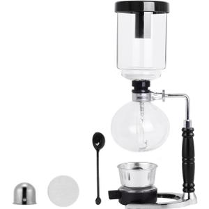 YUCHENGTECH Siphon Syphon Coffee Maker Tabletop Glass Siphon Pot Glass Technica Siphon Vacuum Coffee Maker(5 Cups(600ml))