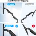 Dual Monitor Mount for Screens up to 43", Heavy Duty Ultrawide Dual Monitor Arm Holds 2.2-33lbs Each, Premium Gas Spring Adjustable Computer Monitor Stand for 2 Monitors, VESA Desk Mount