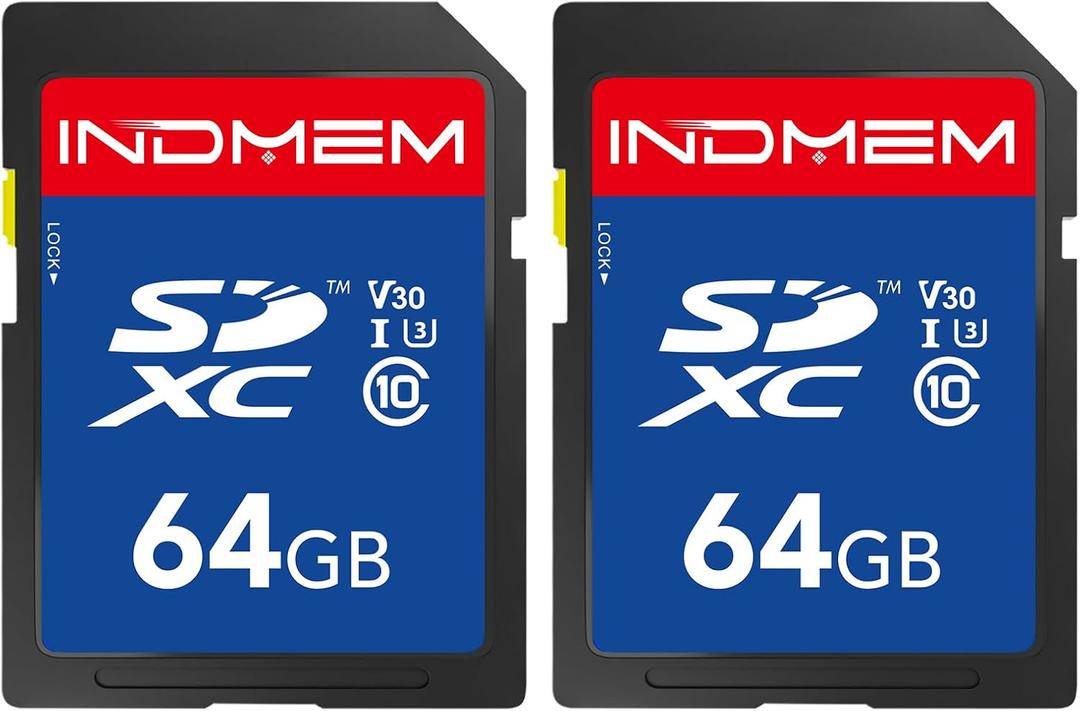 64GB SD Card 2Pack, High Speed up to 90M/S, C10/U3/V30, SDXC UHS-I Memory Cards, Full HD & 4K Video Compatible with Digital Camera, HD Camcorders, DSLR and PC, 64GB(2pc)