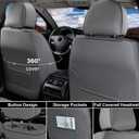 Coverado Car Seat Covers Full Set, Gray Car Seat Cover, Seat Covers for Cars, Waterproof Car Seat Protector, 5 Pieces Nappa Car Seat Cushion, Car Seat Covers Front Seats and Back Fit for Most Cars